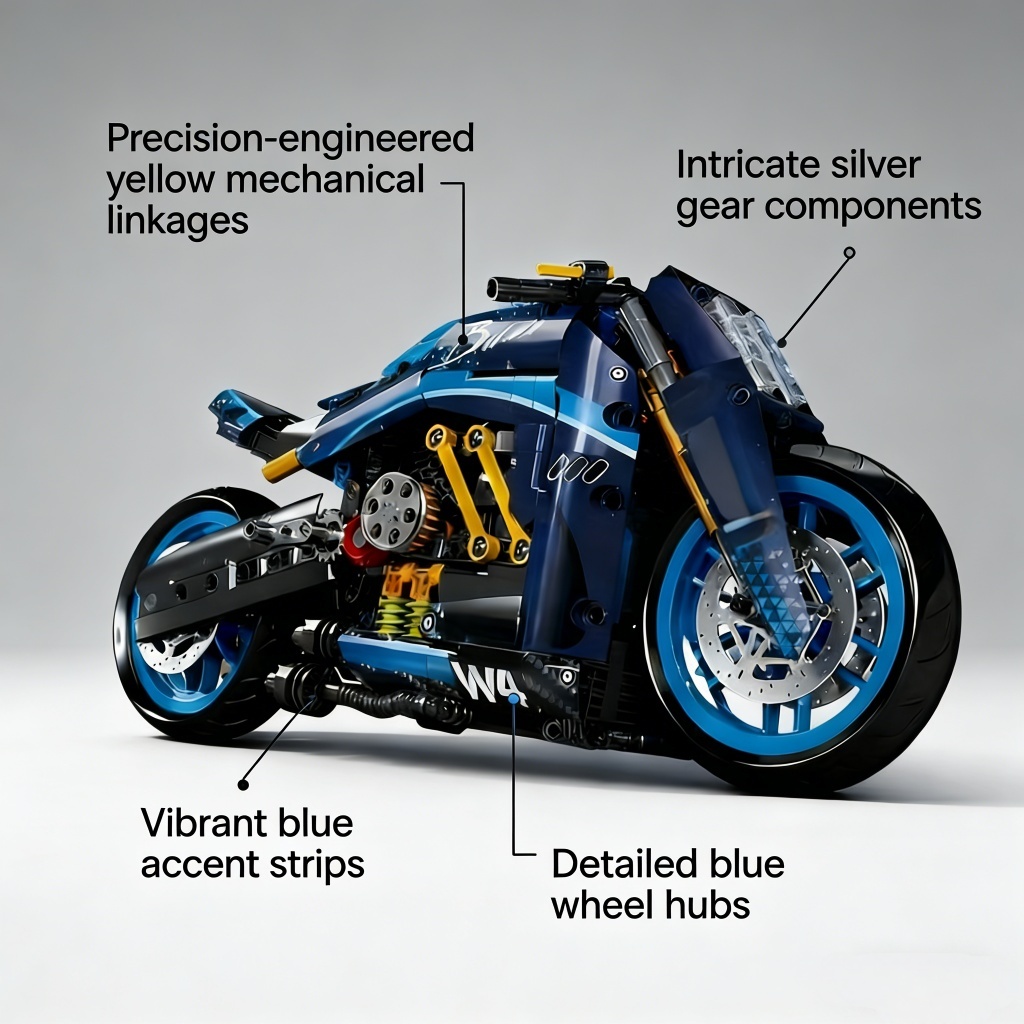 Blue Track Motorcycle MOC Bloc - Model Kit Runner 评论和价格