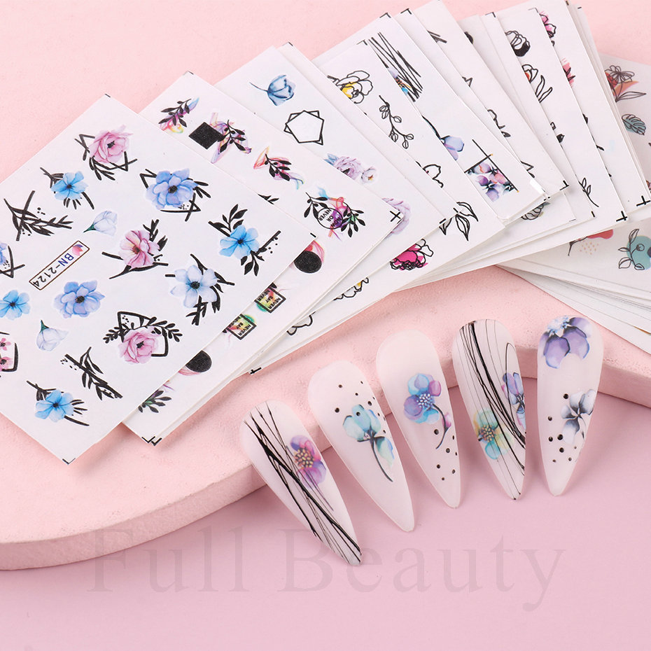 24pcs / Set Spring Summer nail - Waterslide Decal Paper 评论和价格