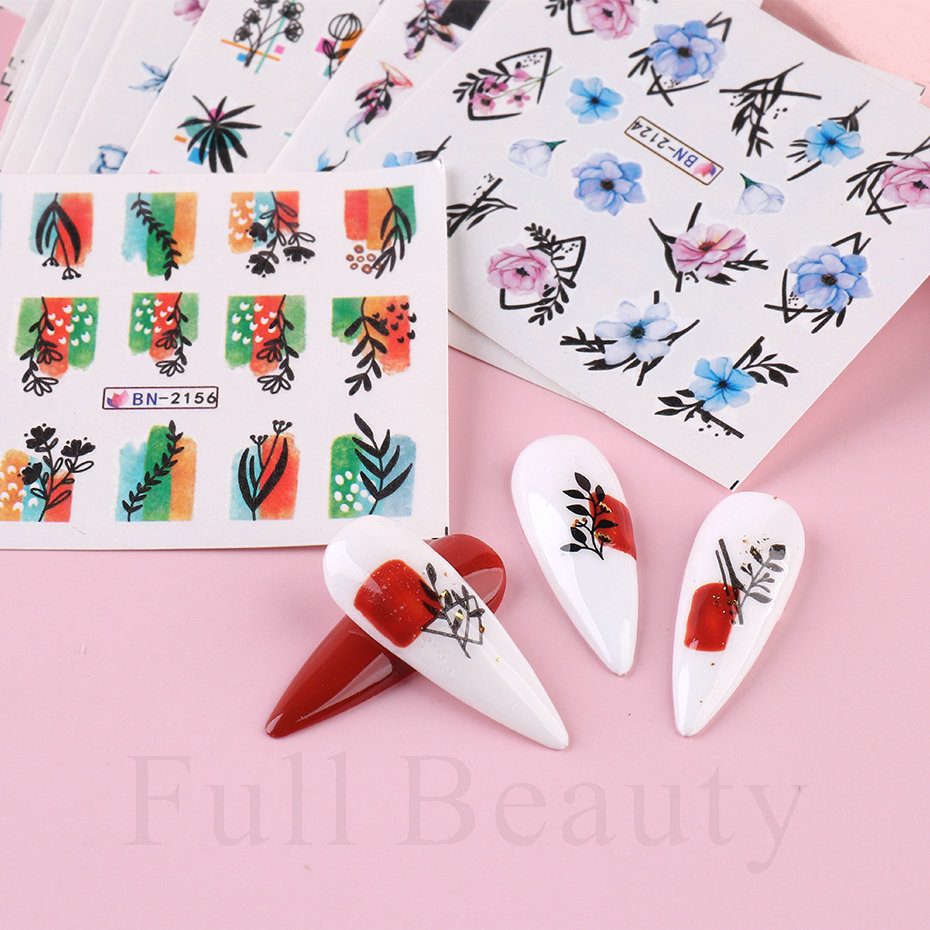 24pcs / Set Spring Summer nail - Waterslide Decal Paper 评论和价格